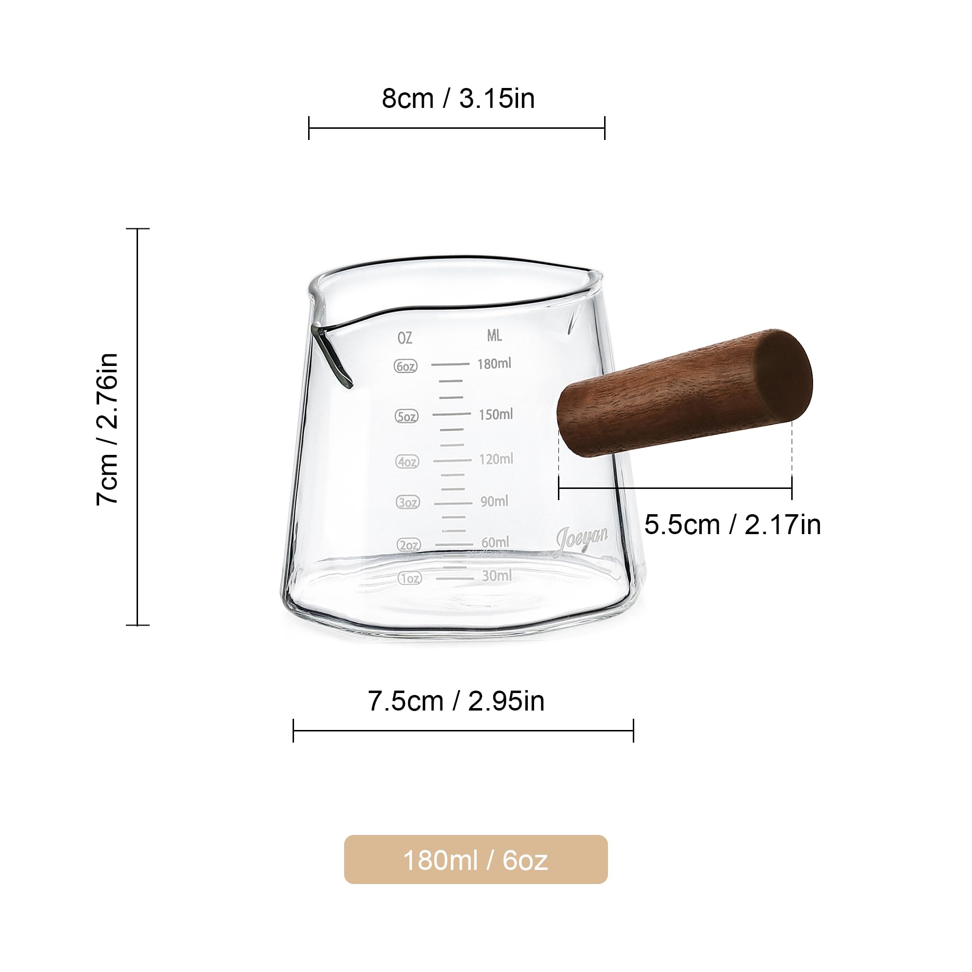 Joeyan measuring cup is easy to clean and resists stains and odors after use.