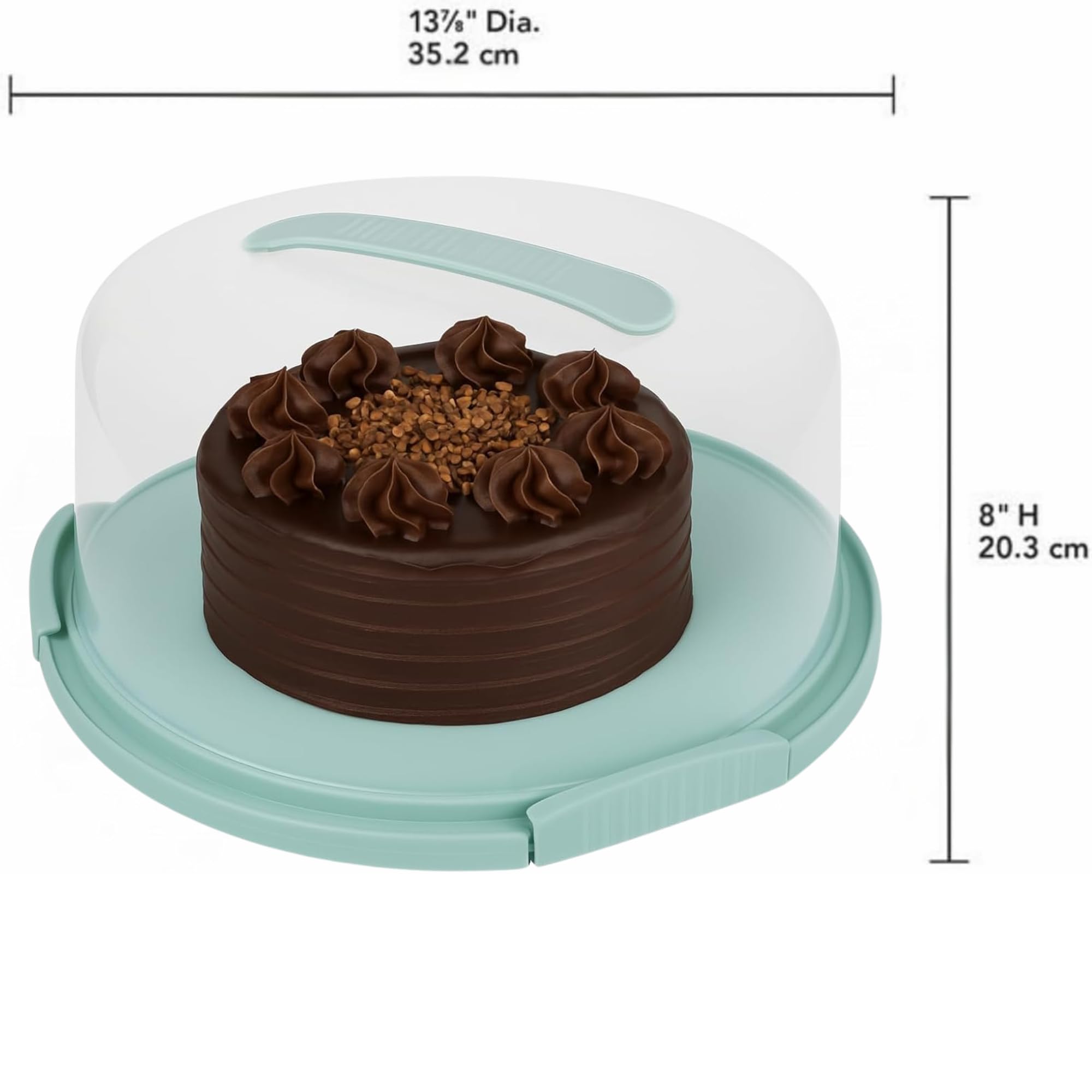 JOEY'Z 13-inch capacity fits large birthday cakes and layered creations.