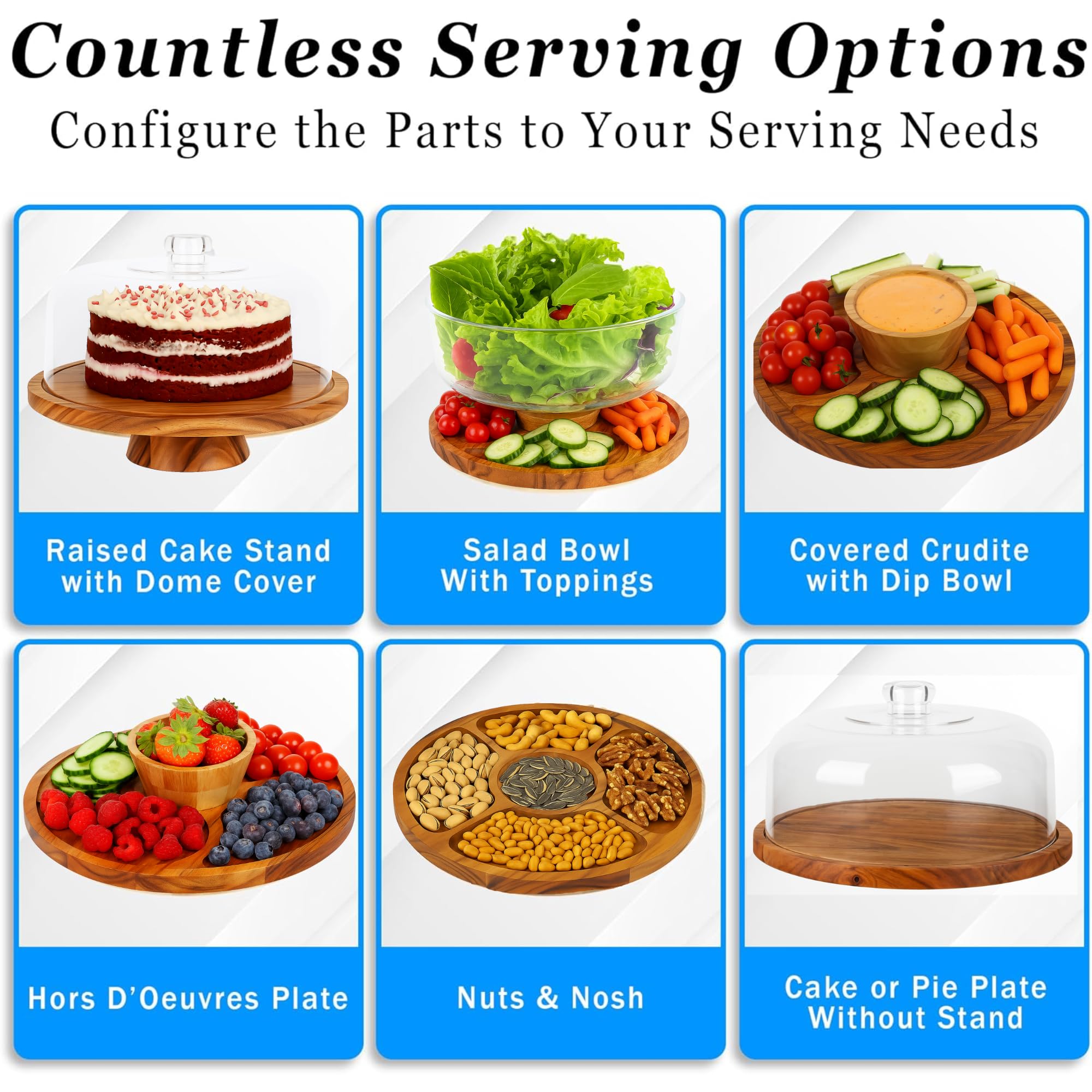 JOEY'Z acrylic dome cover protects treats while you serve at gatherings