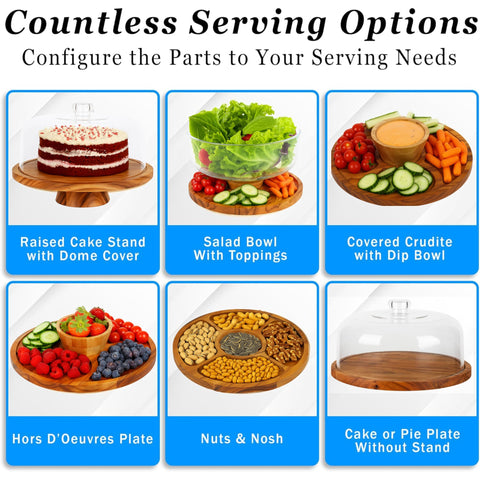 JOEY'Z acrylic dome cover protects treats while you serve at gatherings