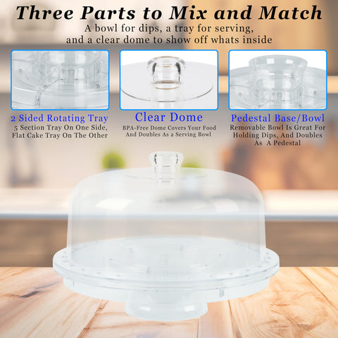 Joey'Z cake stand dish doubles as dips or small serving bowl