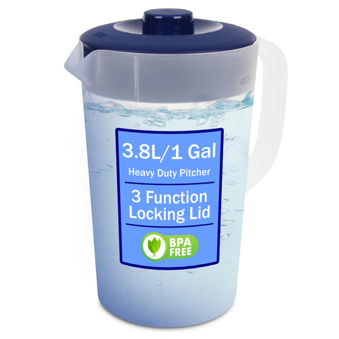JOEY'Z one-gallon water pitcher with lid for family servings