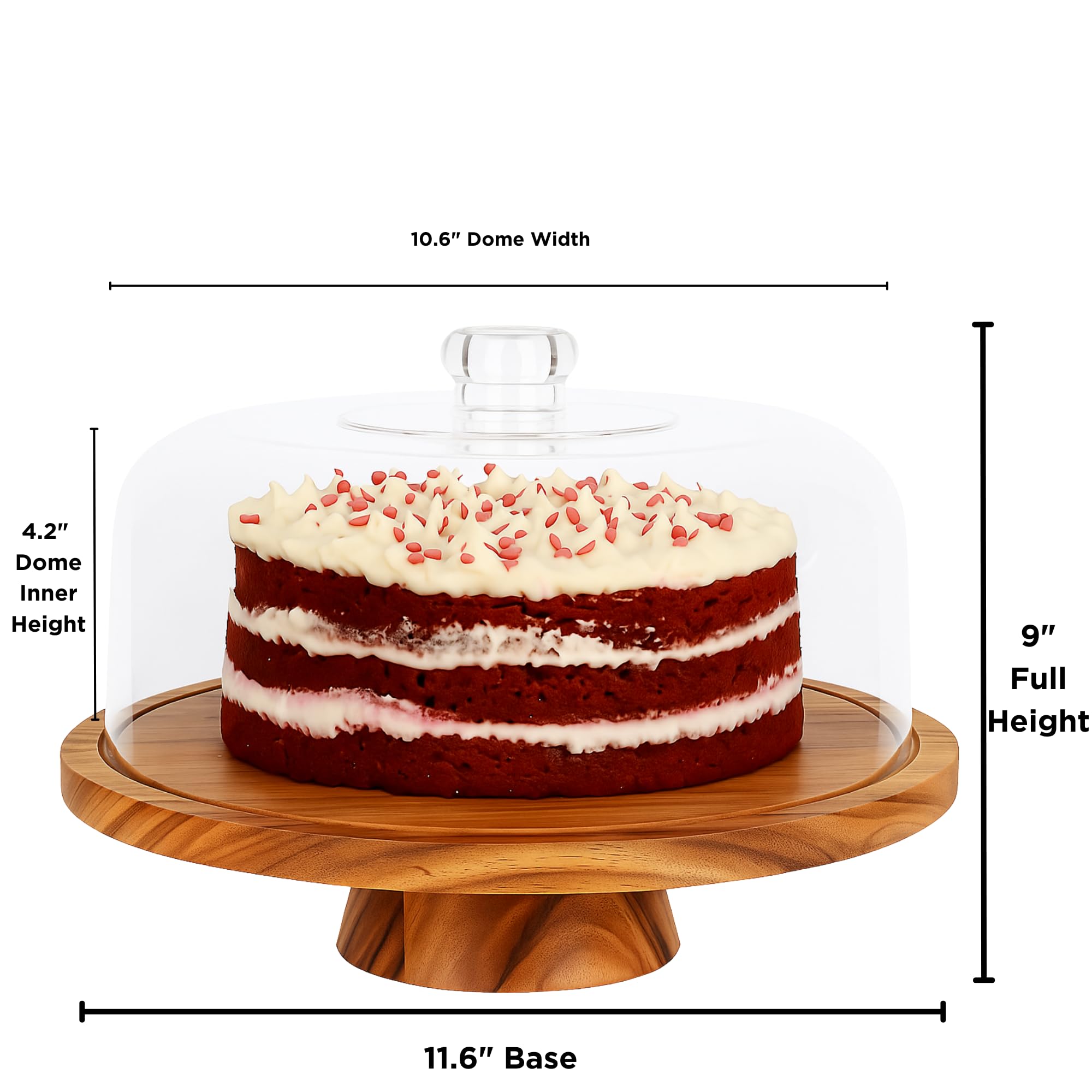 JOEY'Z sustainable acacia wood stand provides durable, lightweight support