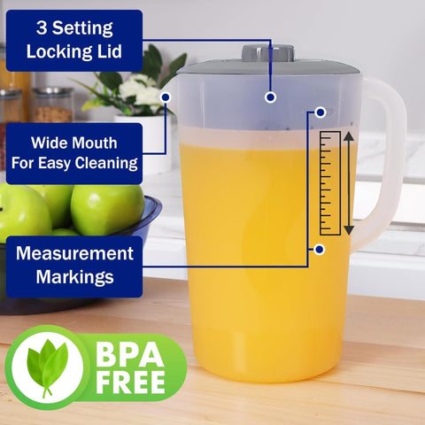 JOEY'Z water pitcher pivot-top spout enabling smooth pouring
