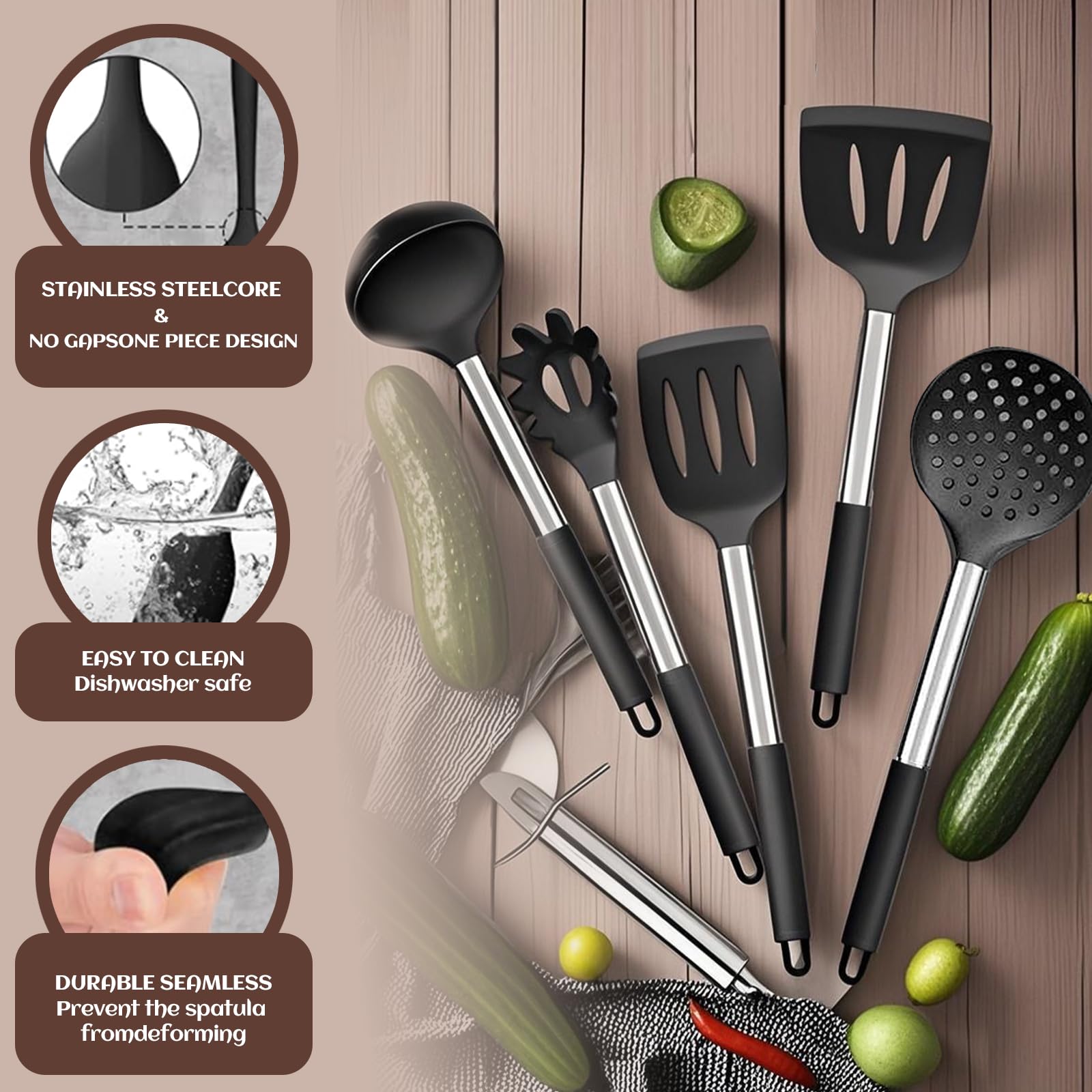 JOFULBOND dishwasher-safe utensils simplify cleanup