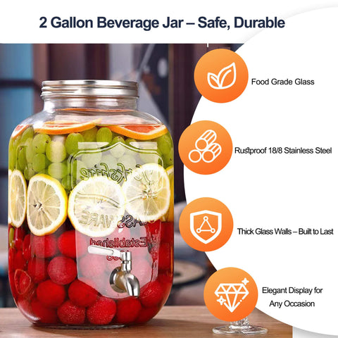 JOFUYU lead-free glass beverage dispenser keeps drinks safe and clear