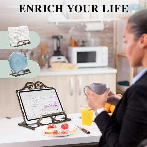 JOGREFUL kitchen reading stand keeps recipes and tablets at eye level