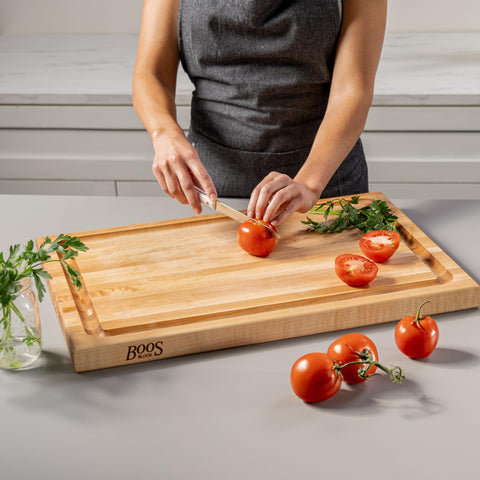 John Boos CB Series large cutting board ready for charcuterie and serving.