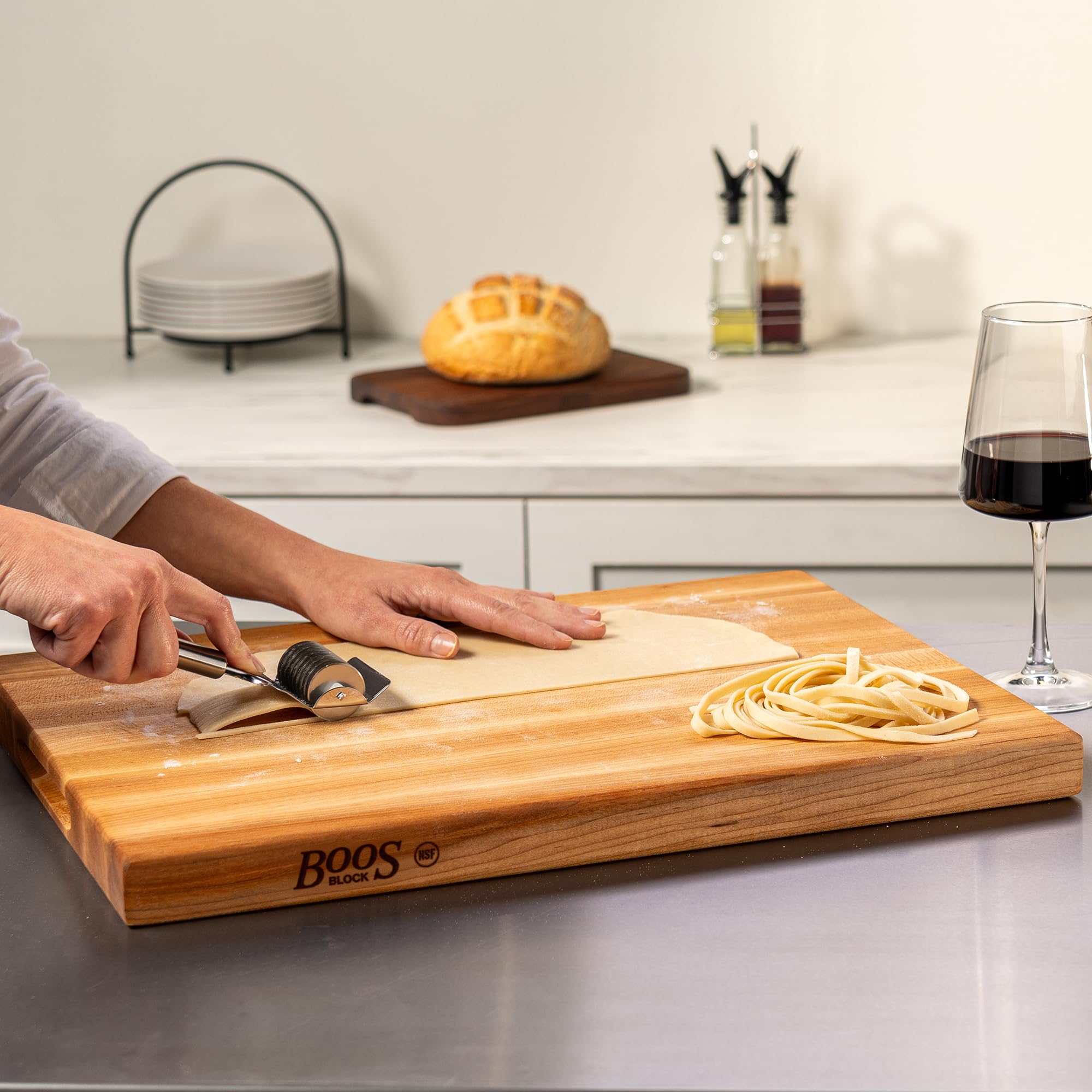 John Boos R-Board care keeps surface and fibers looking new.