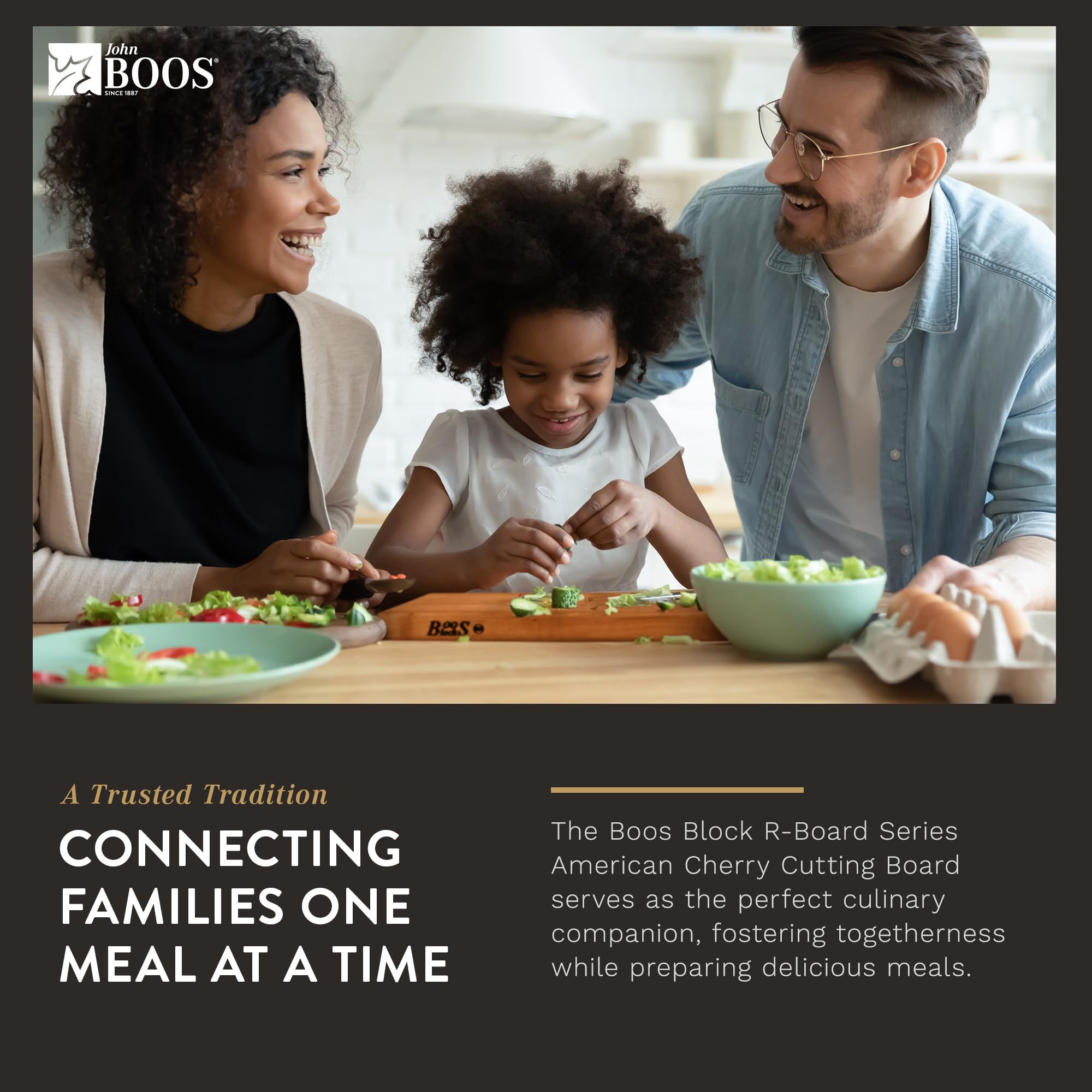 John Boos R-Board made-in-USA quality craftsmanship backing this board