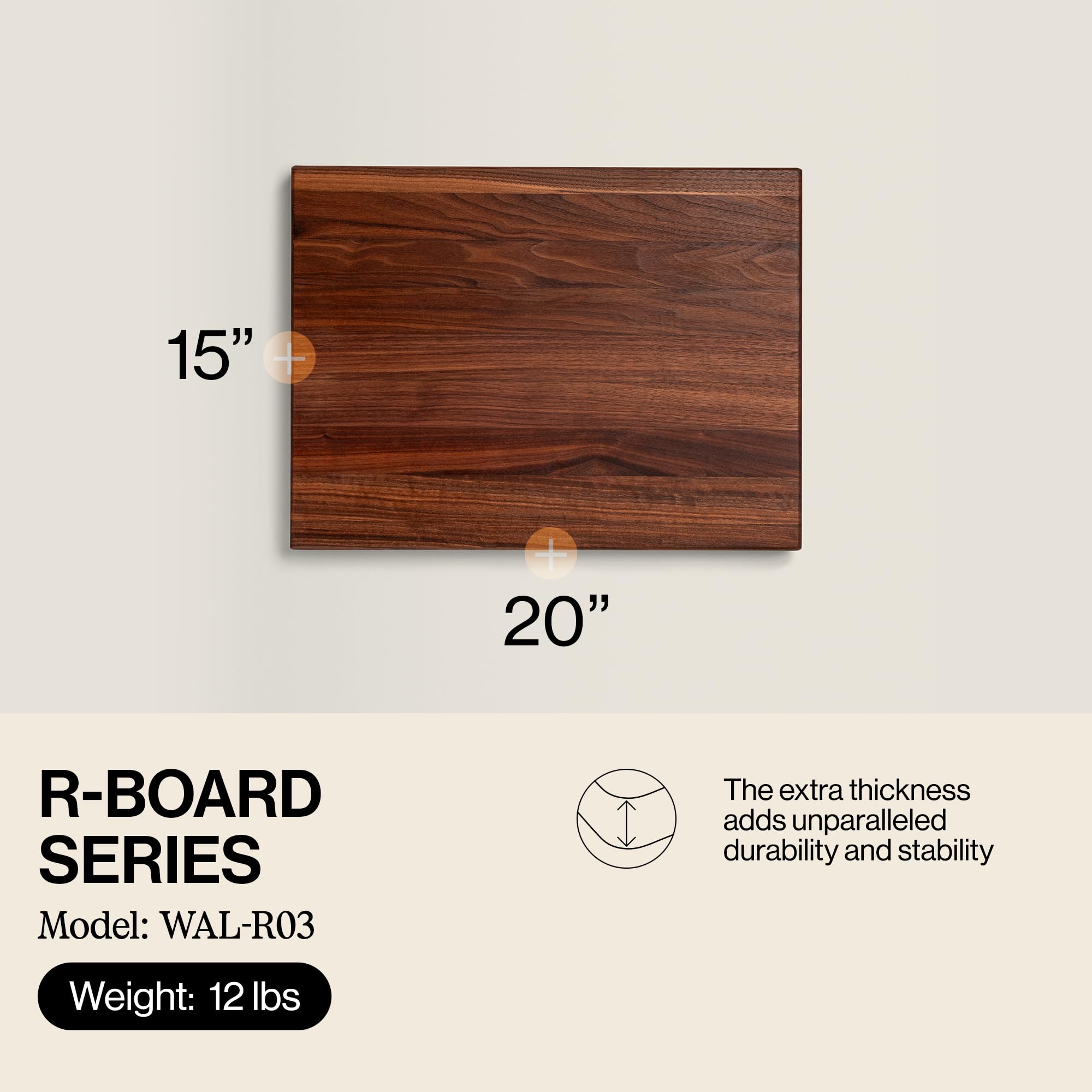 John Boos R-Board edge-grain construction supports long-lasting knife work.