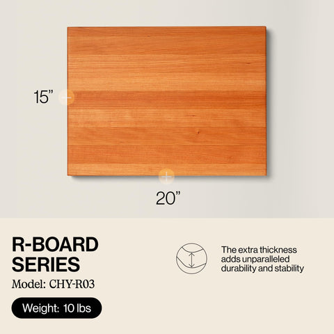John Boos R-Board edge-grain construction reinforces long-lasting prep surfaces.