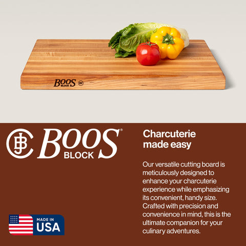 John Boos R-Board recessed finger grips for secure lifting and transfer.