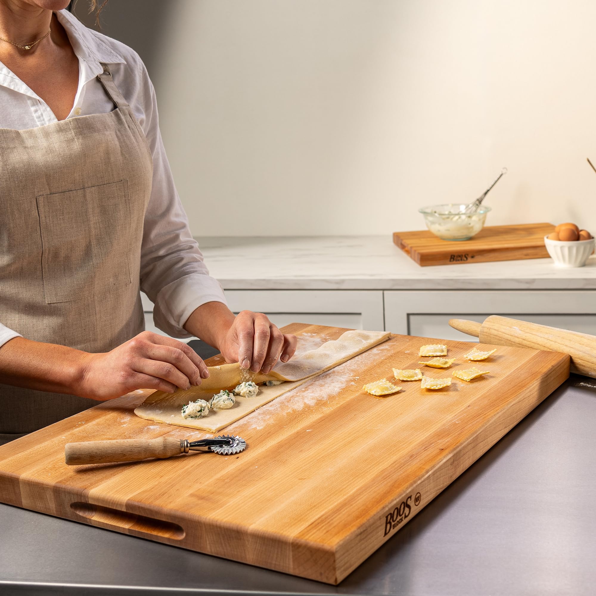 John Boos R-Board large cutting surface supports confident meal prep.