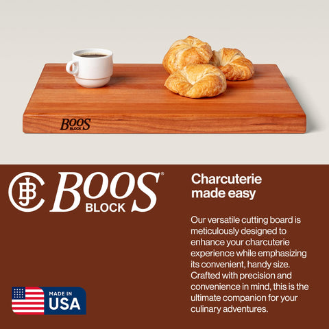 John Boos R-Board with oil finish preserves wood’s natural beauty.