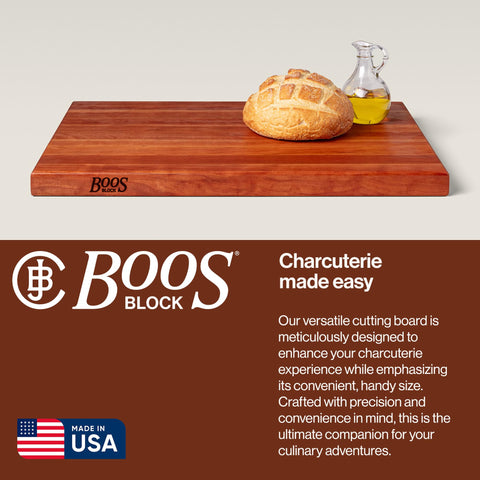 John Boos R-Board one-and-a-half-inch thick board provides stable chopping surface