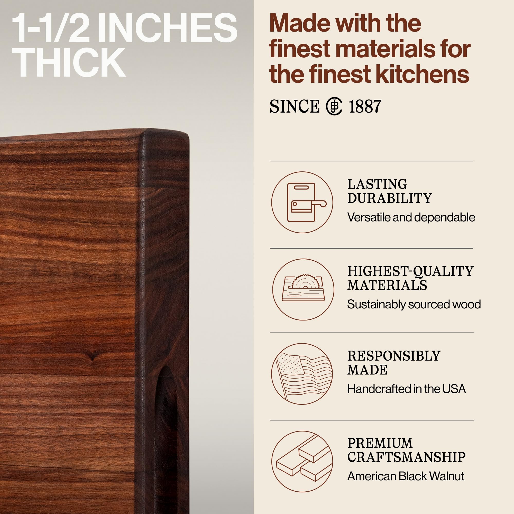 John Boos R-Board reversible sides enable versatile prep on one board.
