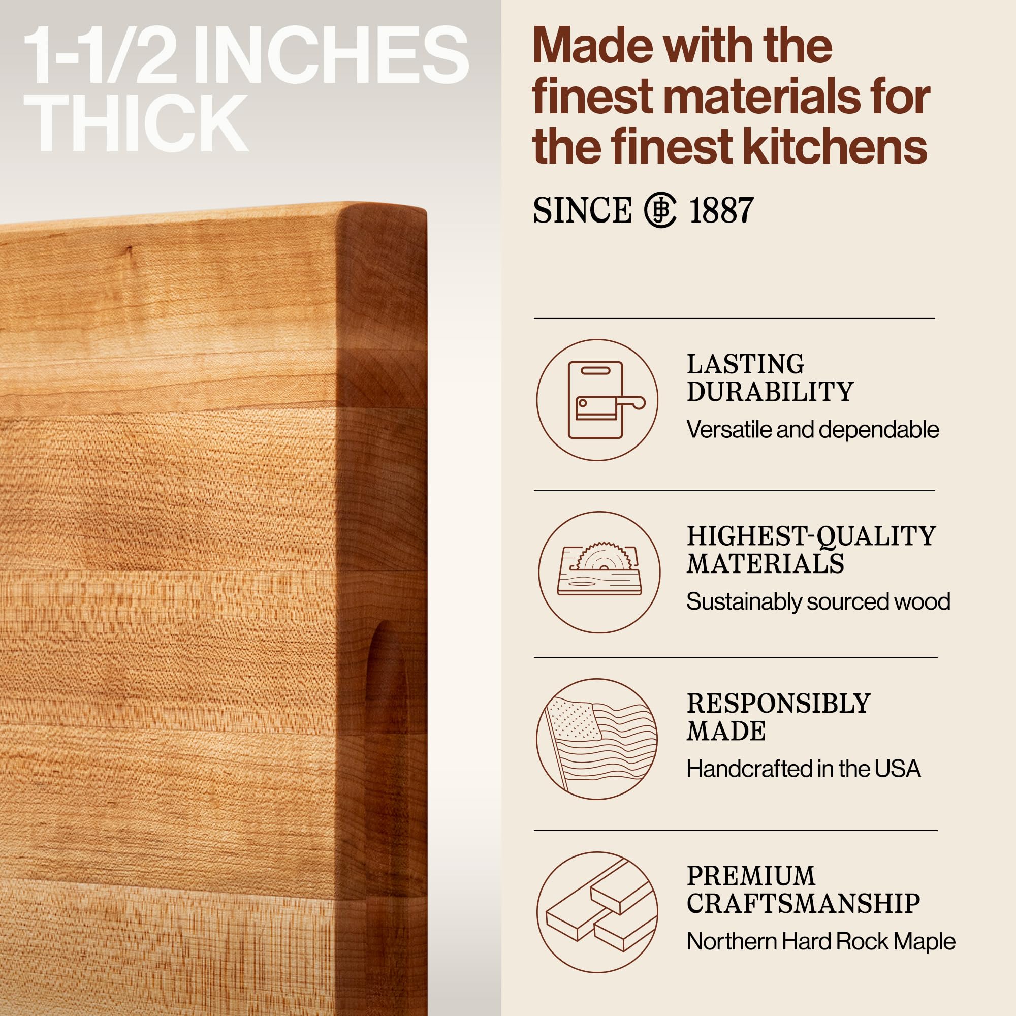John Boos R-Board reversible sides double prep faces for meats and produce.