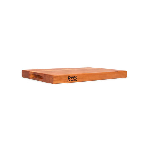 Thick 1.5-inch John Boos R-Board for sturdy board prep.