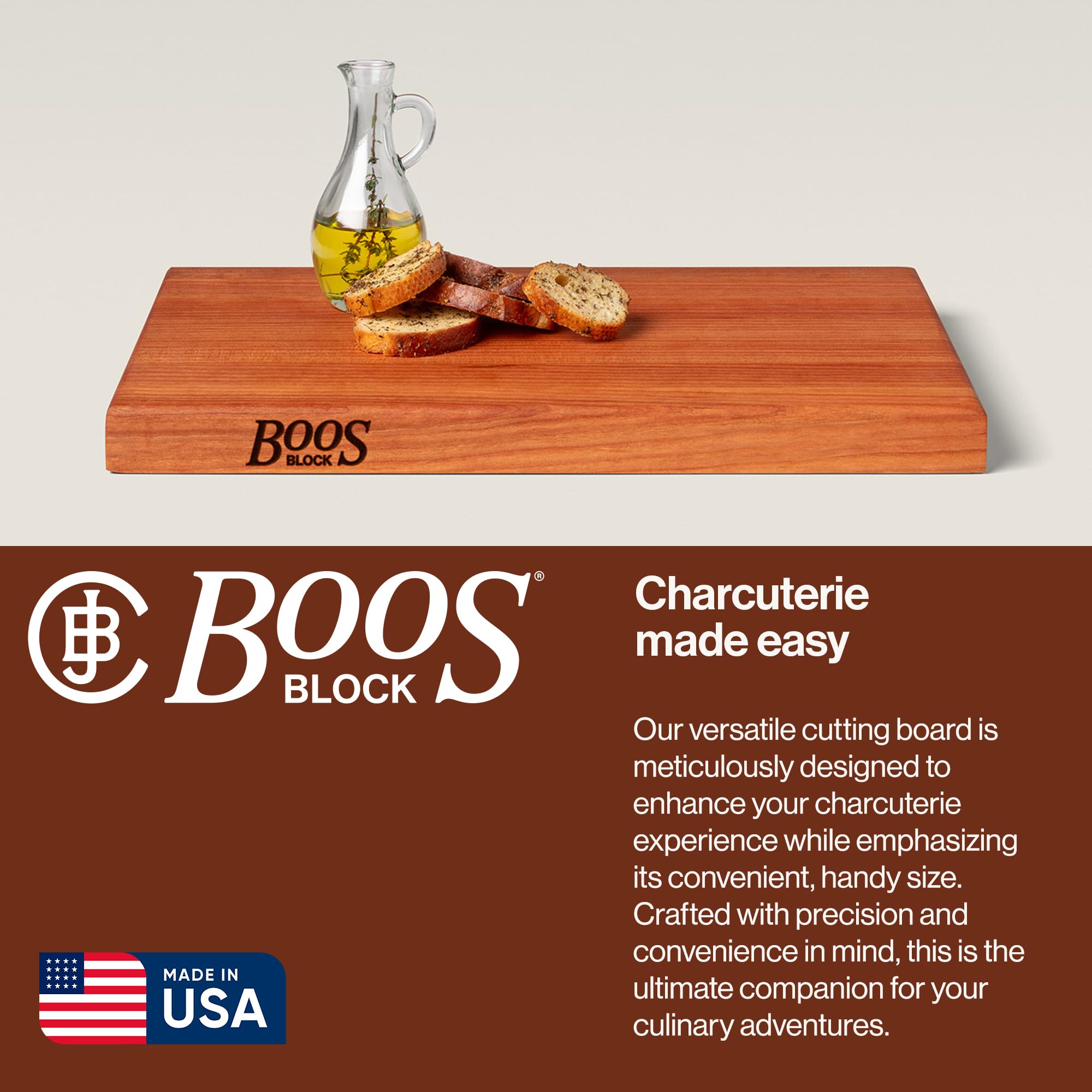 7-pound John Boos R-Board offers stable, durable cutting surface.