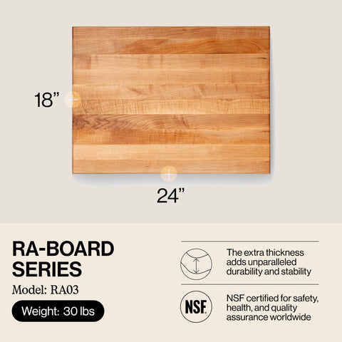 RA-Board 24x18 maple surface ideal for slicing and chopping