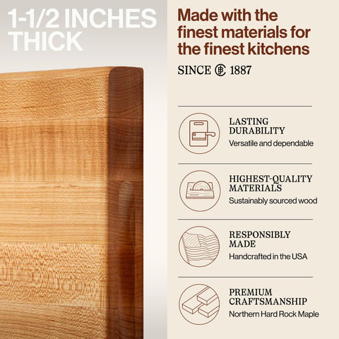 John Boos R-Board reversible sides provide two work surfaces