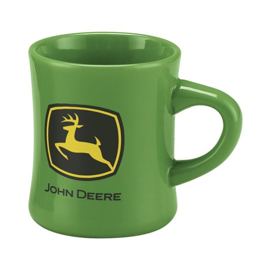 John Deere stoneware green mug—durable ceramic mug, microwave and dishwasher safe.