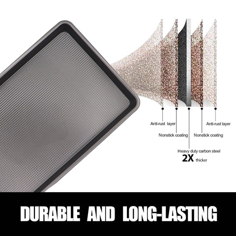 JOHO BAKING cookie sheets with diamond texture promoting crisp edges and even browning