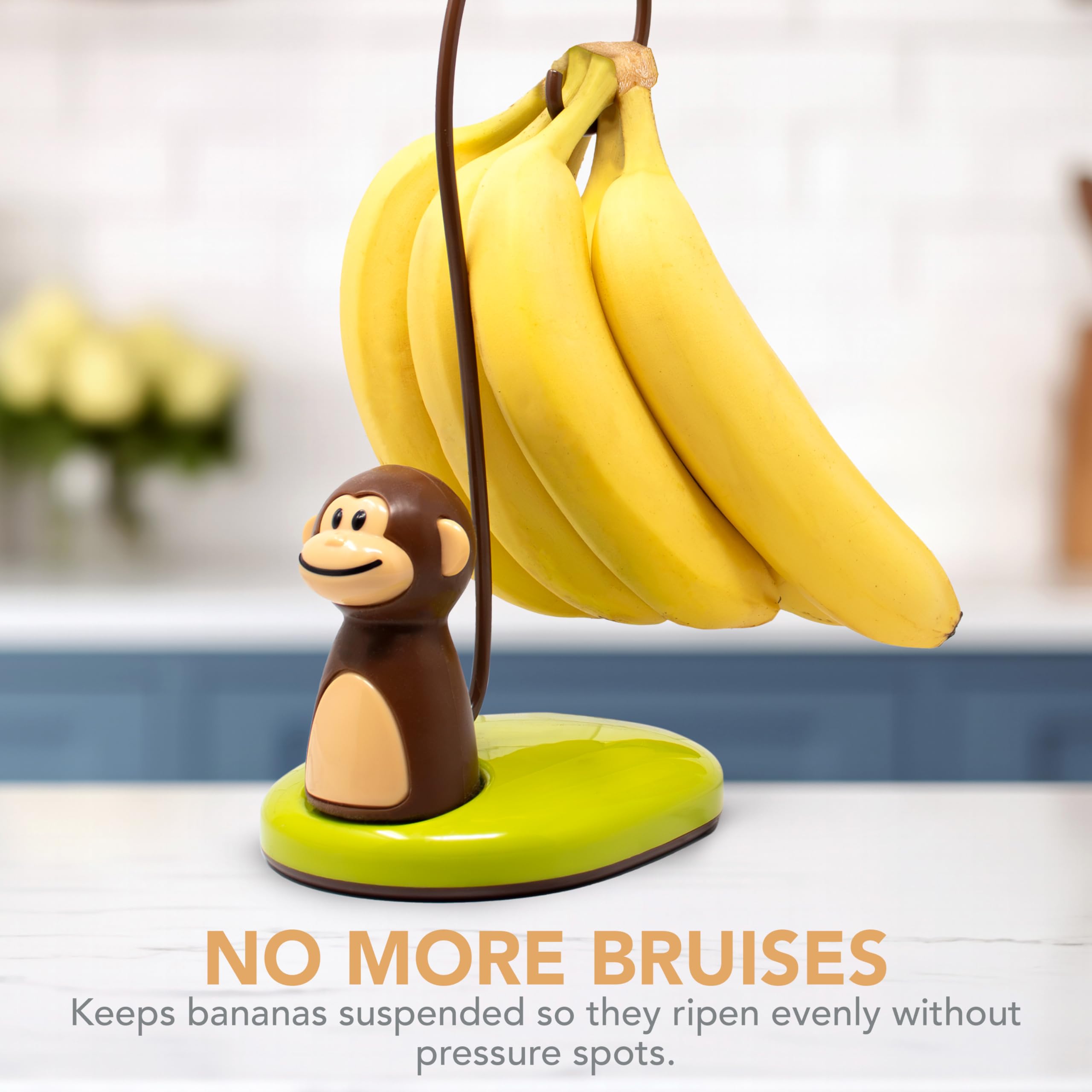 Joie Banana ripening evenly design helps bananas stay fresh longer on the counter.