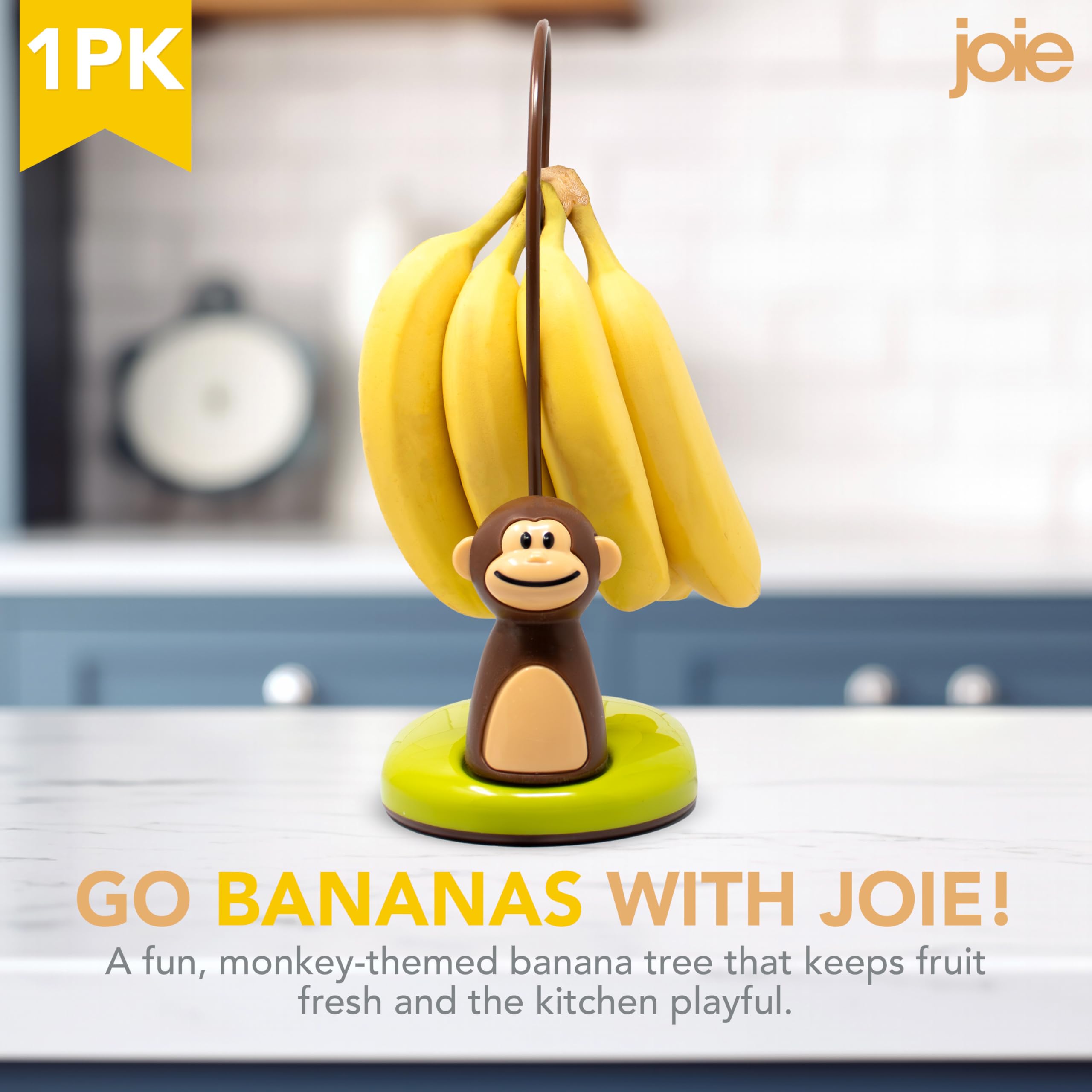 Joie Banana Tree Holder with secure hook keeps fruit safely suspended.