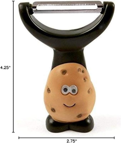 Joie Mr Potato Y-Shaped Peeler in use peels firm produce quickly and evenly.