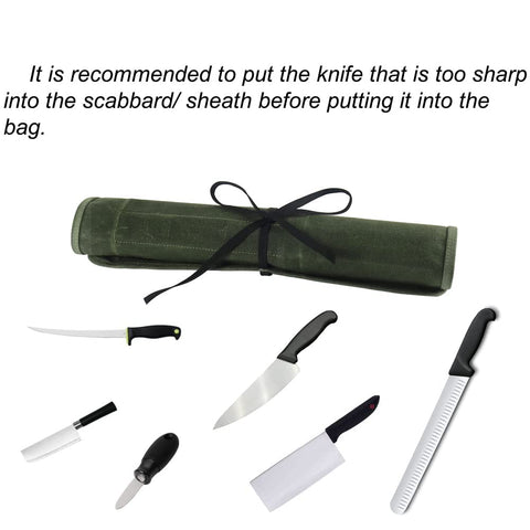JOINDO Knife Roll Bag opened to show six pockets protecting knives.
