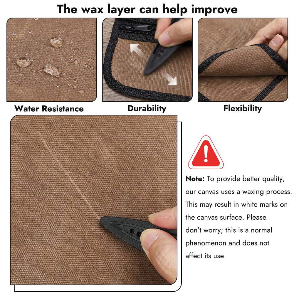 JOINDO waxed canvas may show white marks but remains functional