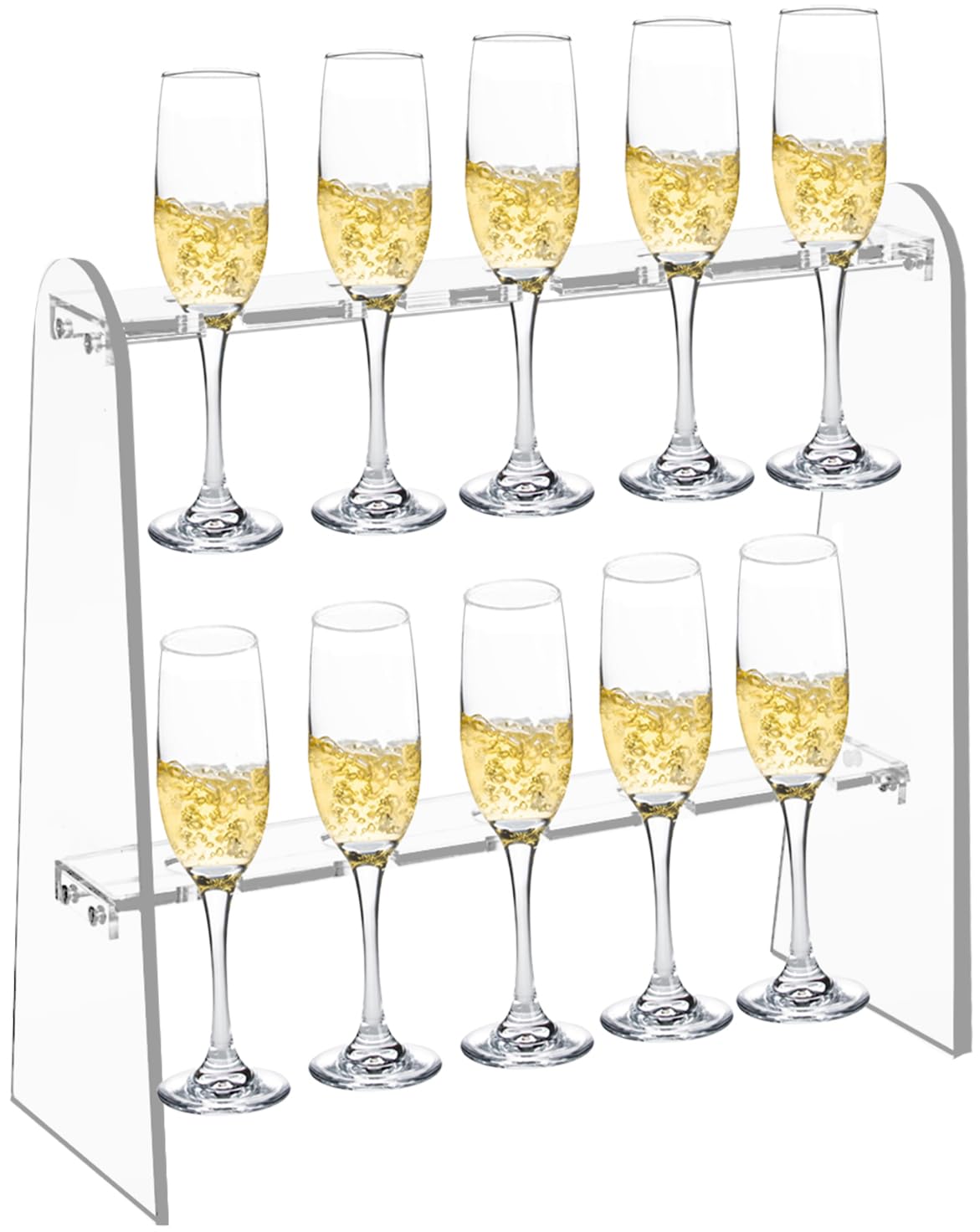 Joioda Champagne Wall Holder two-tier clear acrylic display for ten glasses