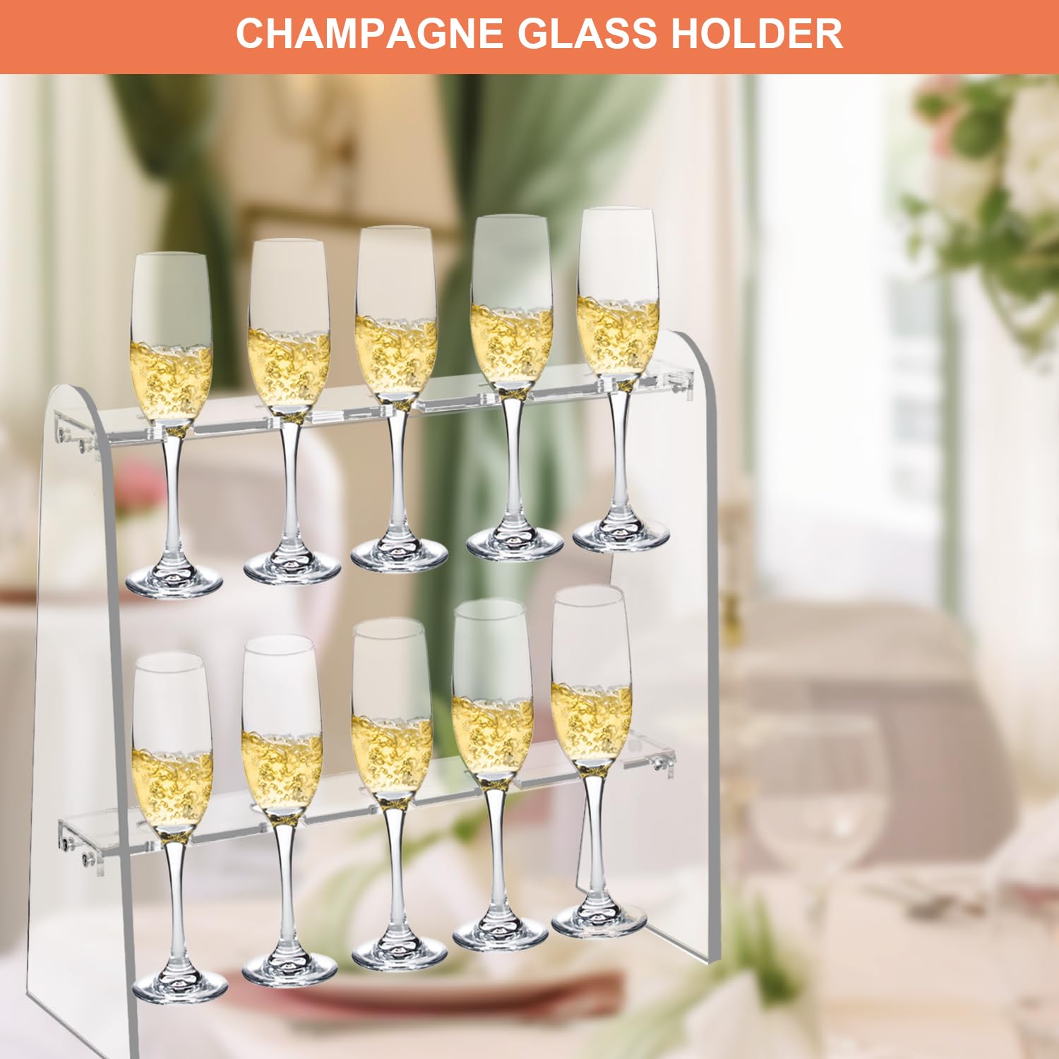 Joioda two-tier glass holder for wine and cocktail glasses enhances home entertaining