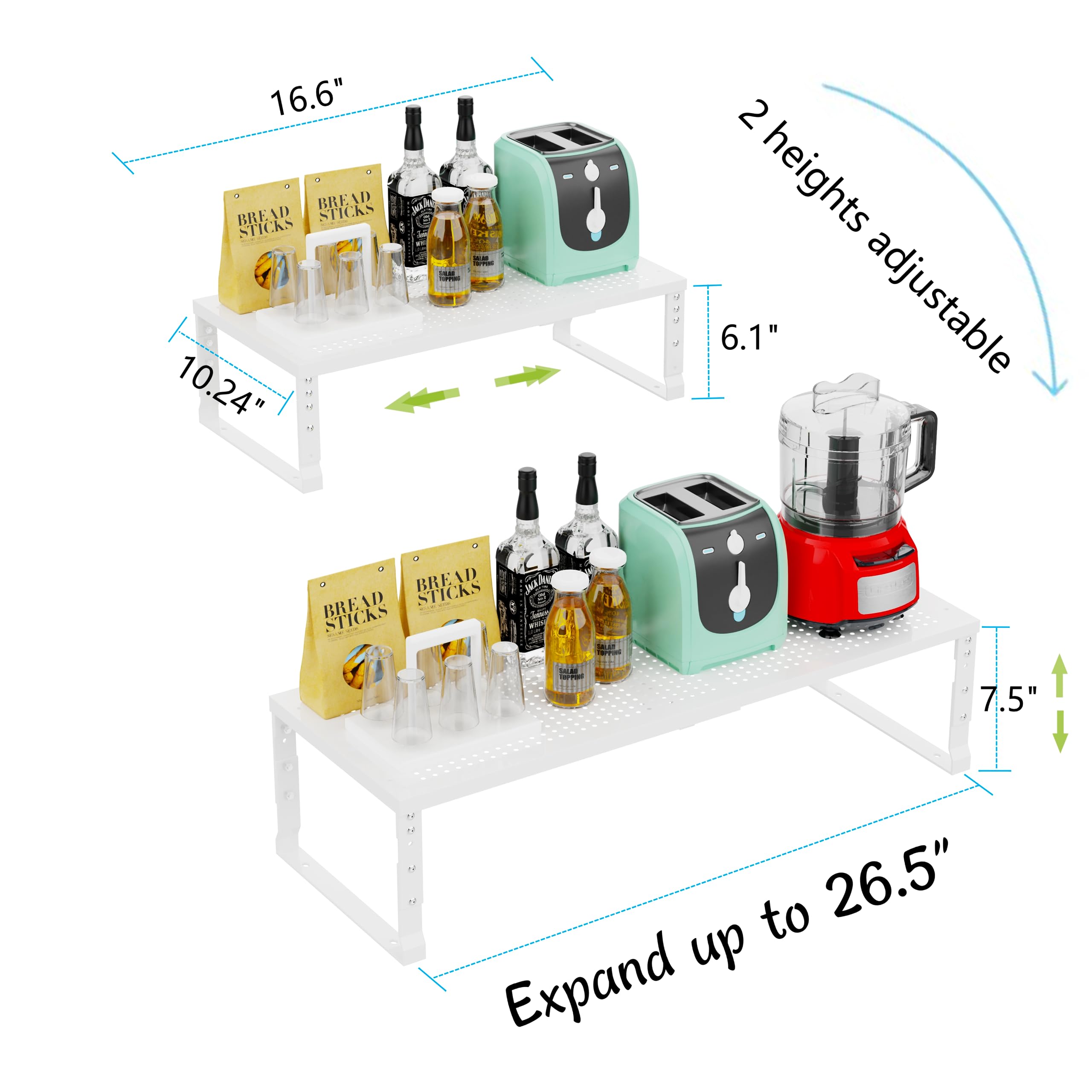 Jojocross heavy-duty metal pantry storage supports up to 100 lbs