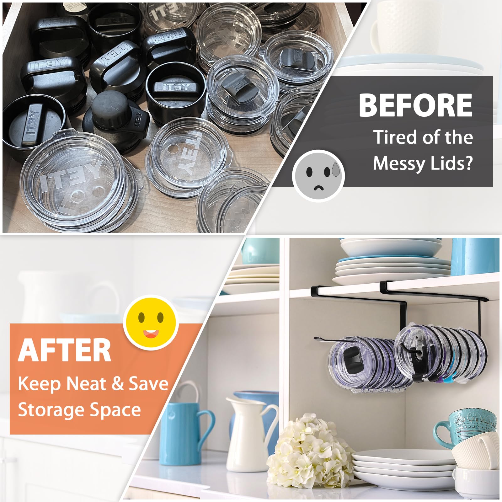 Jolensoy iron tumbler lid hook resists rust and holds lids