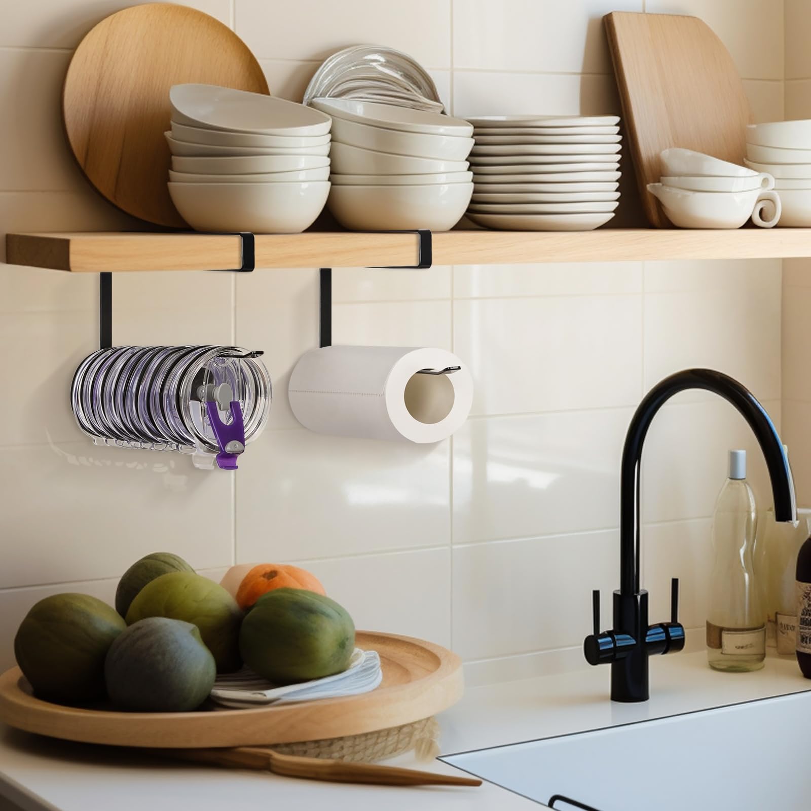 Jolensoy black iron lid holder blends with decor and lasts