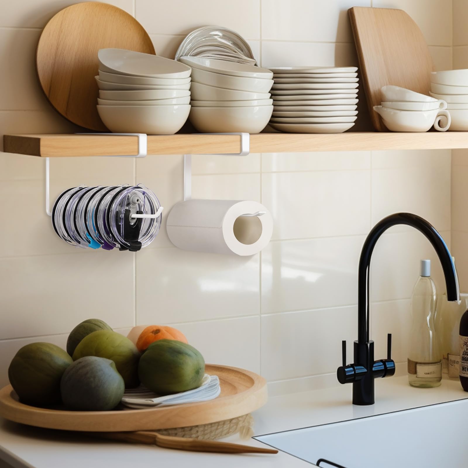 Jolensoy versatile lid organizer hangs on cabinet doors for easy access.