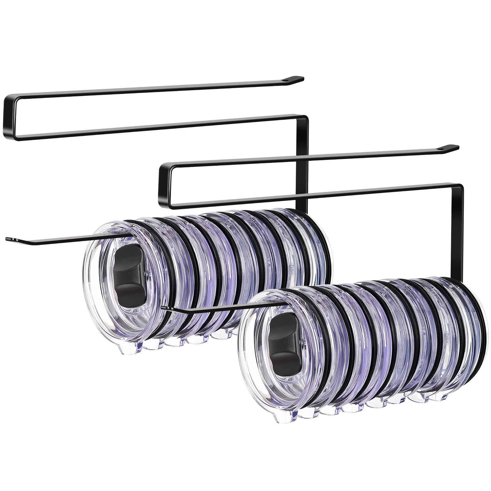Jolensoy tumbler lid organizer under cabinet holding up to 20 lids for easy access