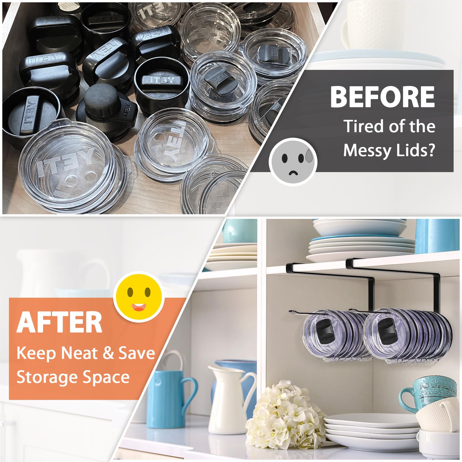 Jolensoy lid storage for dorms and kitchens keeps clutter away