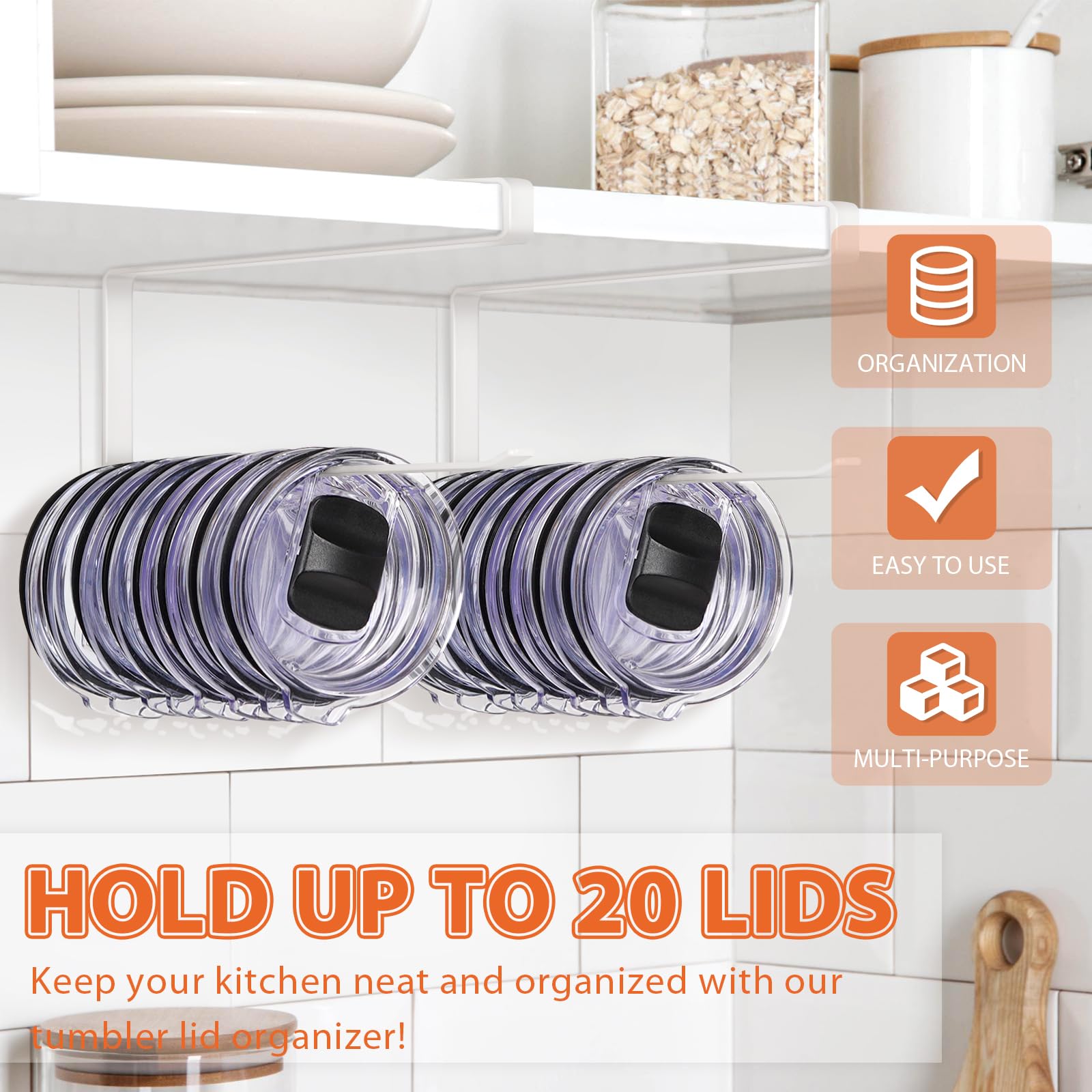 Jolensoy two-pack lid holders provide easy access to up to 20 lids