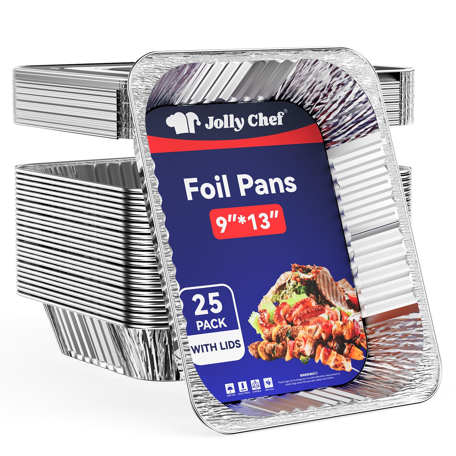 JOLLY CHEF 9x13 pan with lid for bulk baking and catering