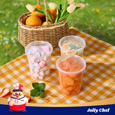 JOLLY CHEF airtight snap-on lid maintains freshness and prevents leaks.