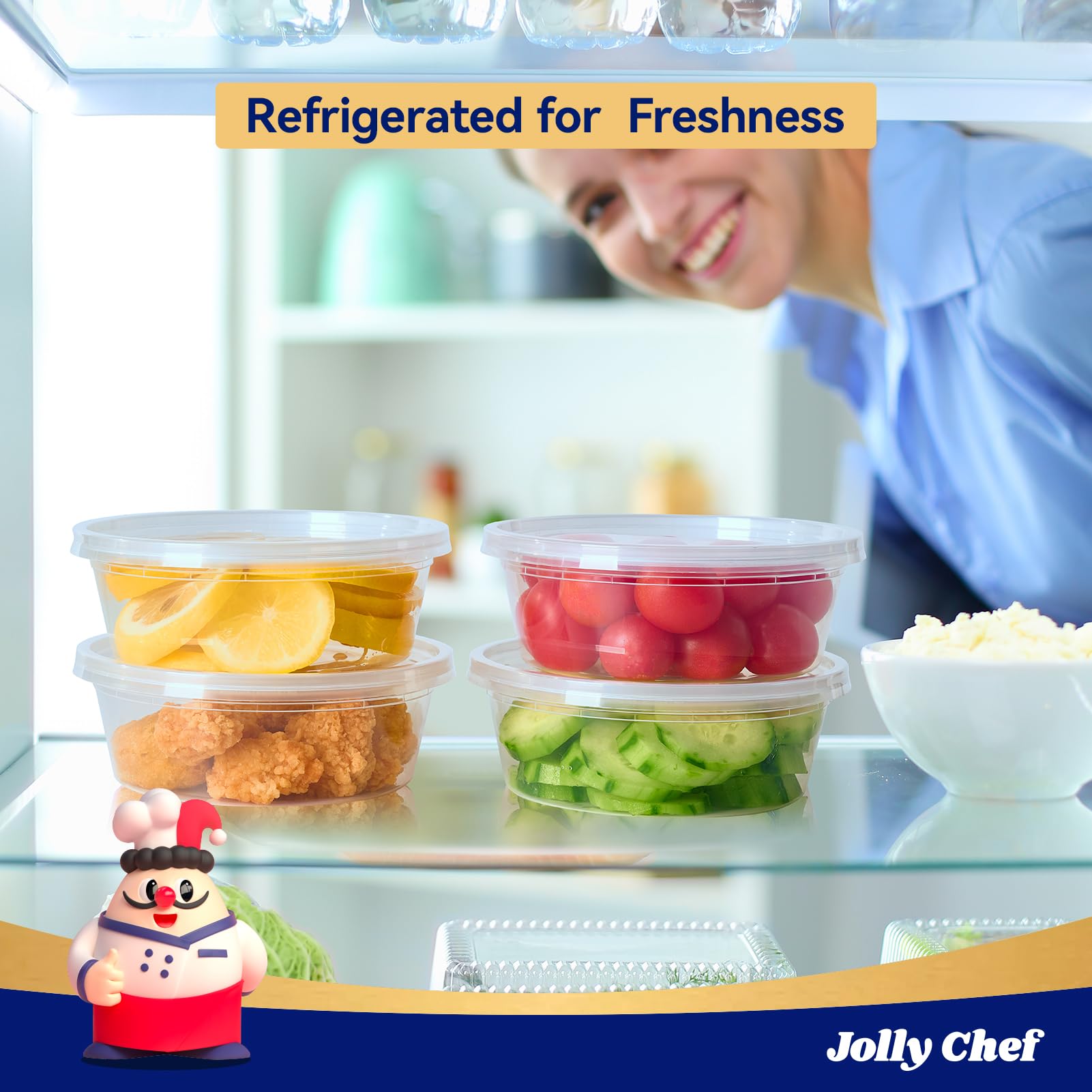 JOLLY CHEF microwave-safe deli container ready for reheating