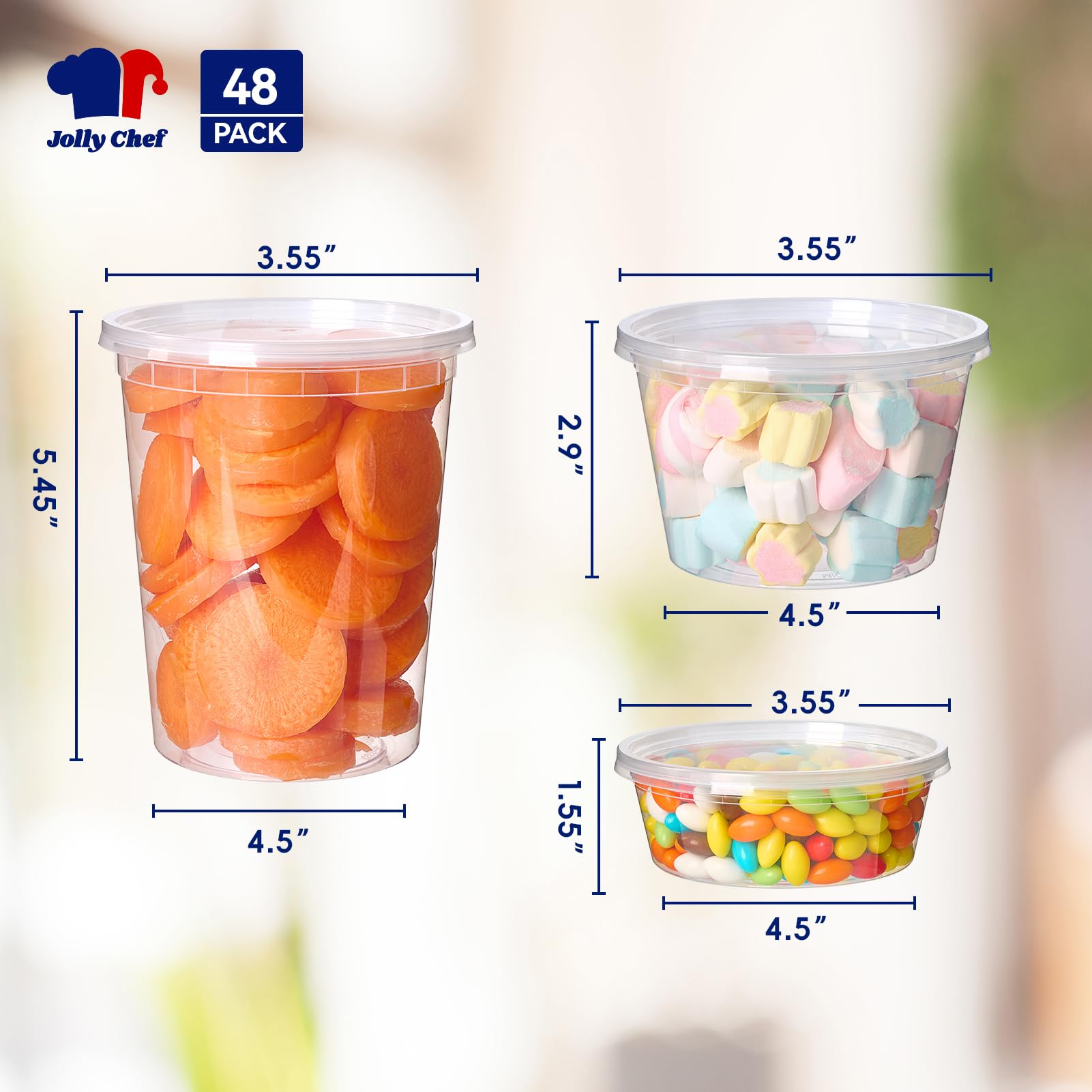 JOLLY CHEF 16oz container with lid keeps leftovers fresh.