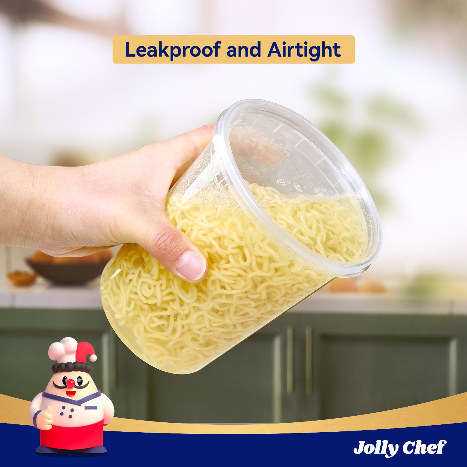 JOLLY CHEF 32oz container with lid ideal for soups.