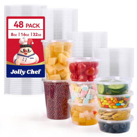 JOLLY CHEF 8oz container with lid for easy sauce portioning.