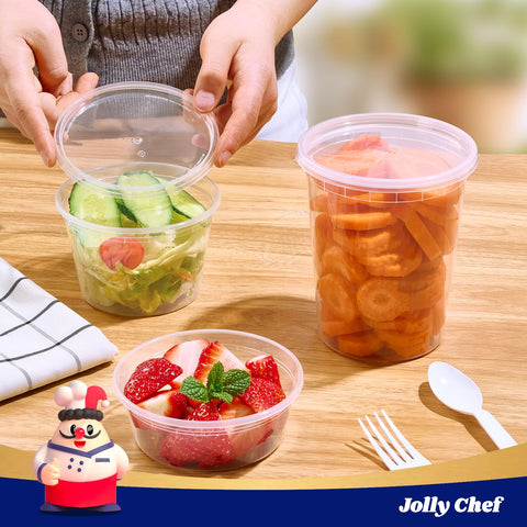 JOLLY CHEF transparent plastic shows contents clearly.