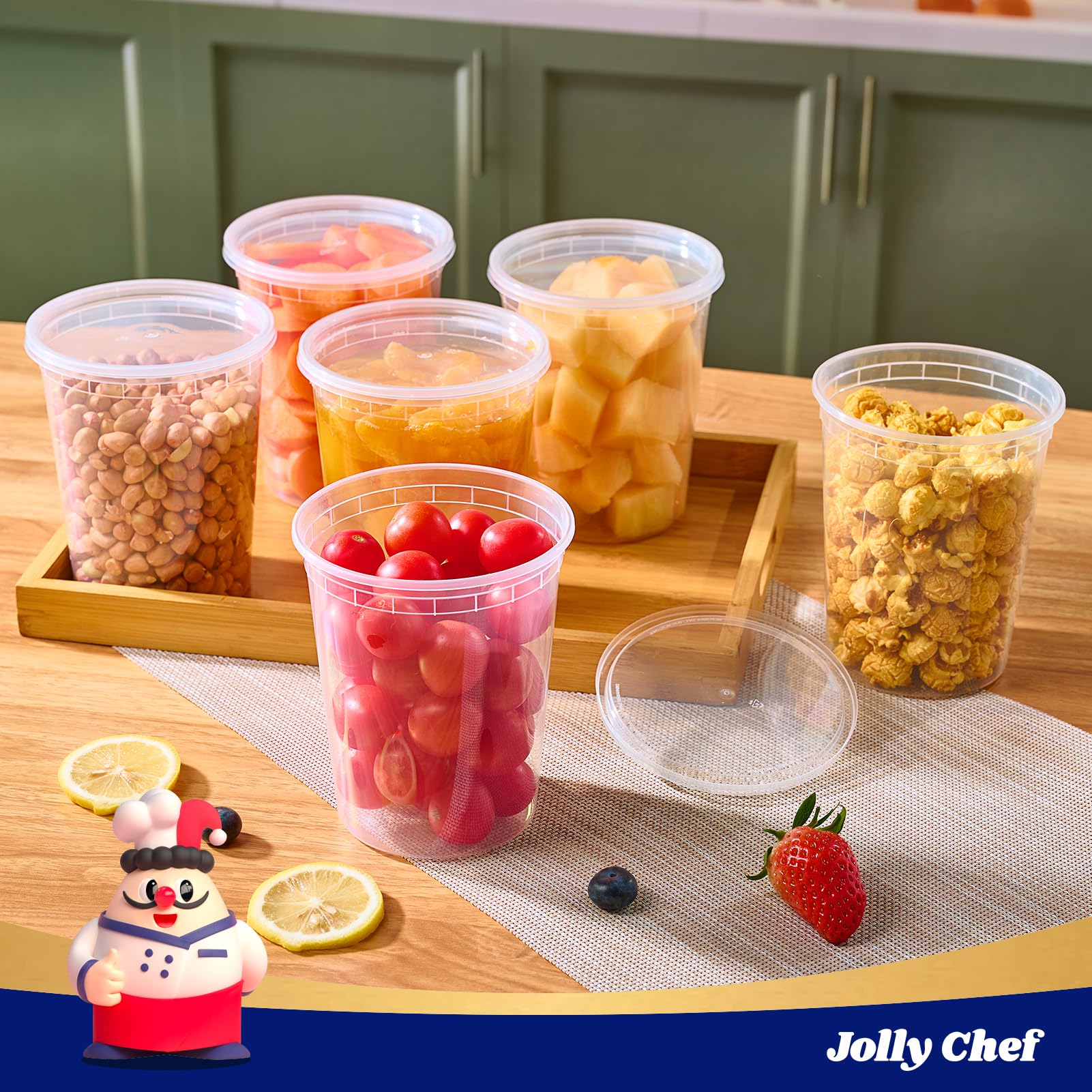 JOLLY CHEF dishwasher-safe container for easy cleaning after meals.